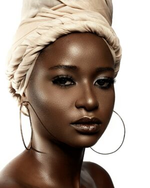 Model wearing the Ivory Silk Square Scarf